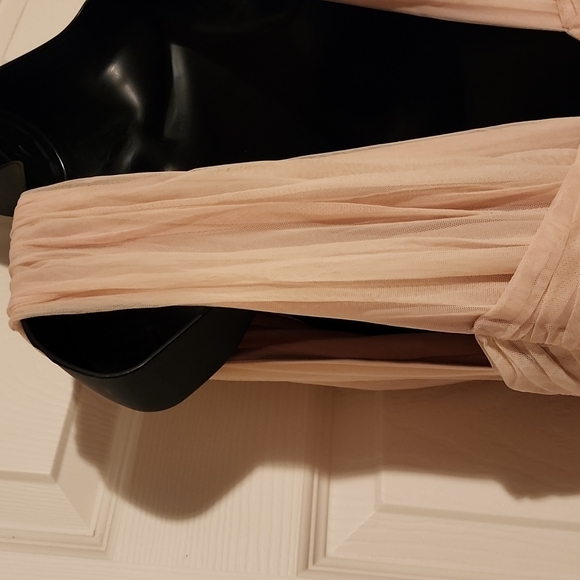 H & M Long Mesh Dress Powder pink - Picture 4 of 11